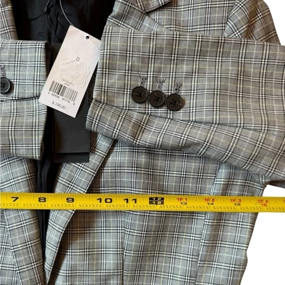 Banana Republic Long and Lean Black White Women’s Blazer Size 0 NWT - Picture 10 of 11